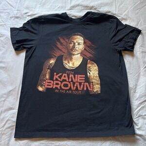 Kane Brown T Shirt Men's Large Black 2024 In The Air Tour‎ Concert Merch EUC
